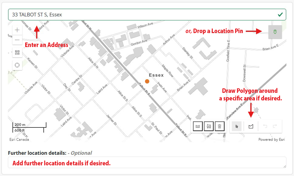 Screenshot of the Cityworks mapping feature.