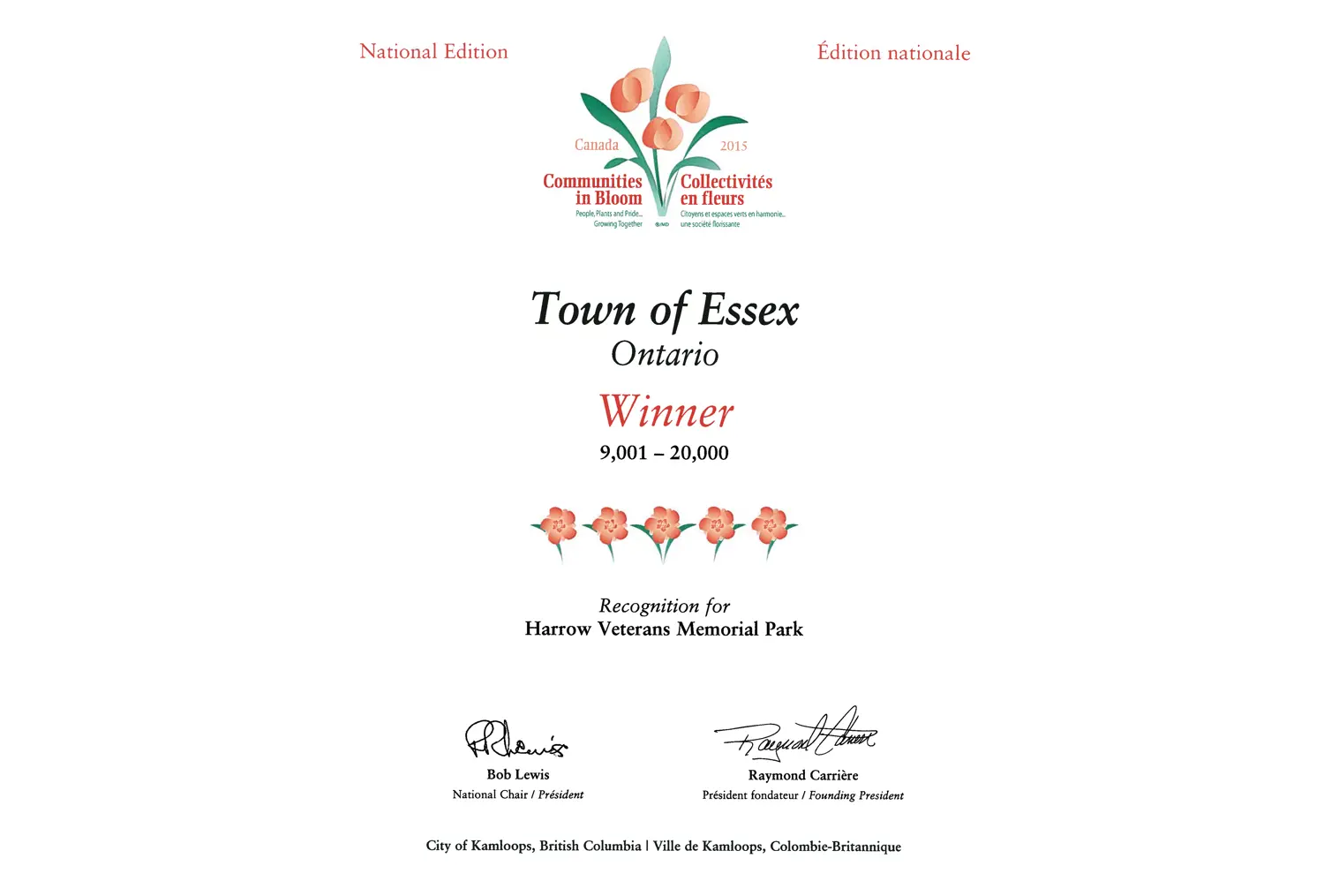 National Recognition Award