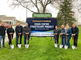 The Town of Essex holds groundbreaking ceremony on Centre Streetscape project with business owners and council members