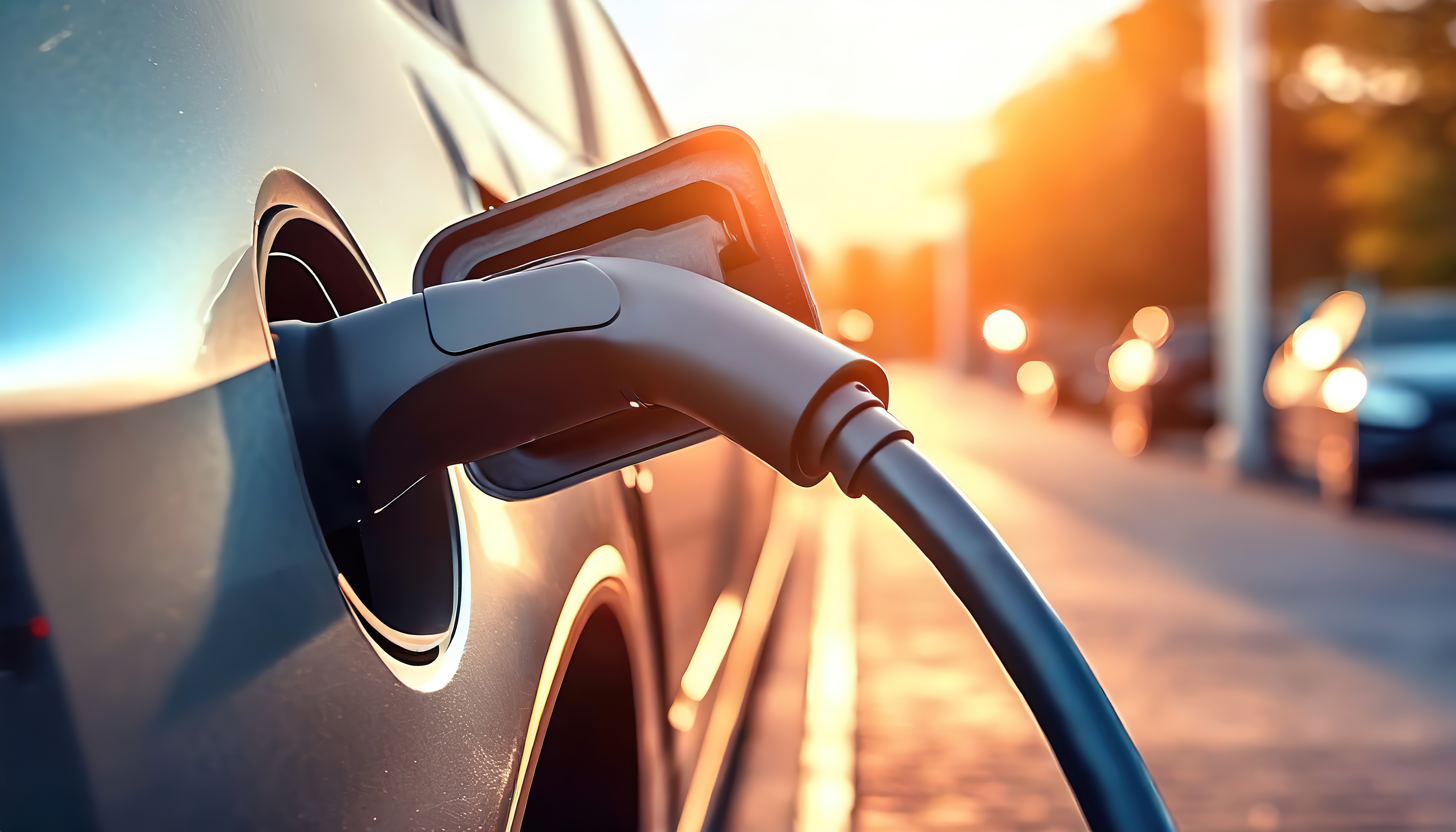 EV Charger plugged into car.