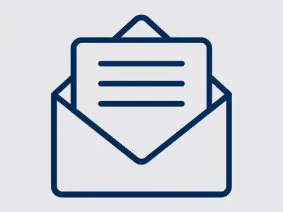 Illustration of letter in envelope.