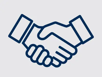 Illustration of hands shaking.