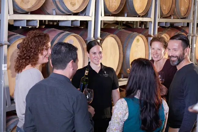 group tasting wine samples