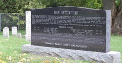 Iler Settlement headstone with history