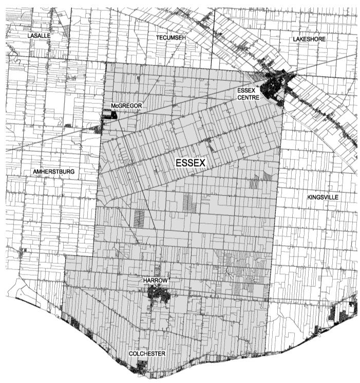 Map showing area of Municipal Class Environmental Assessment